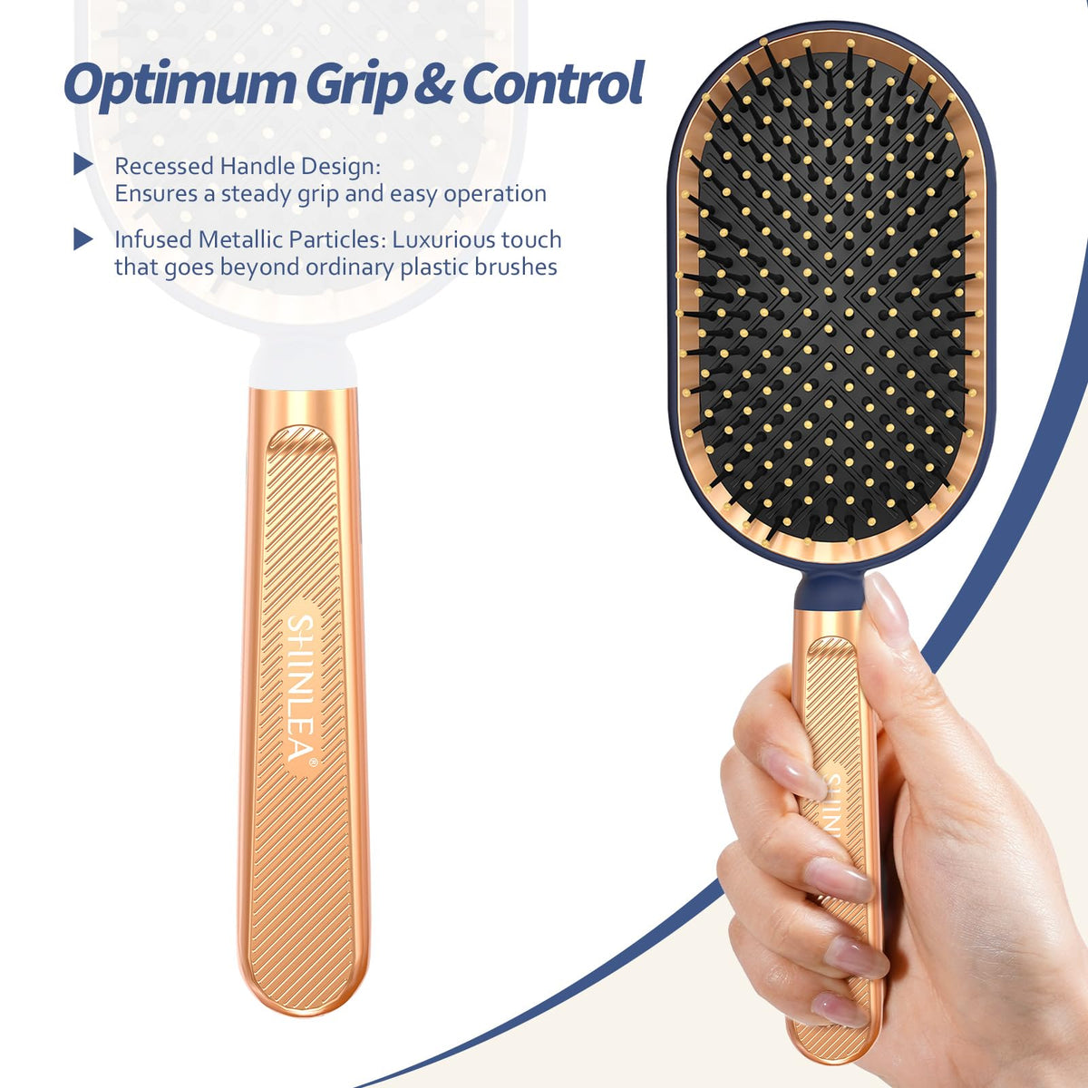 SHINLEA Large Paddle Brush on a bathroom counter