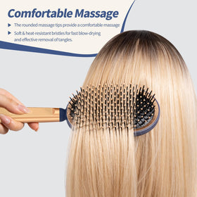SHINLEA Large Paddle Brush with rounded bristles close-up