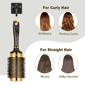 SHINLEA Large Round Brush creating curls on medium hair