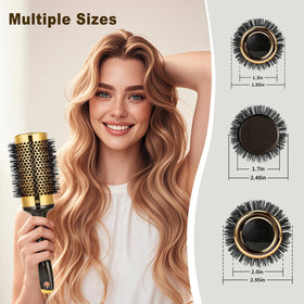 SHINLEA Large Round Brush in use on straight hair