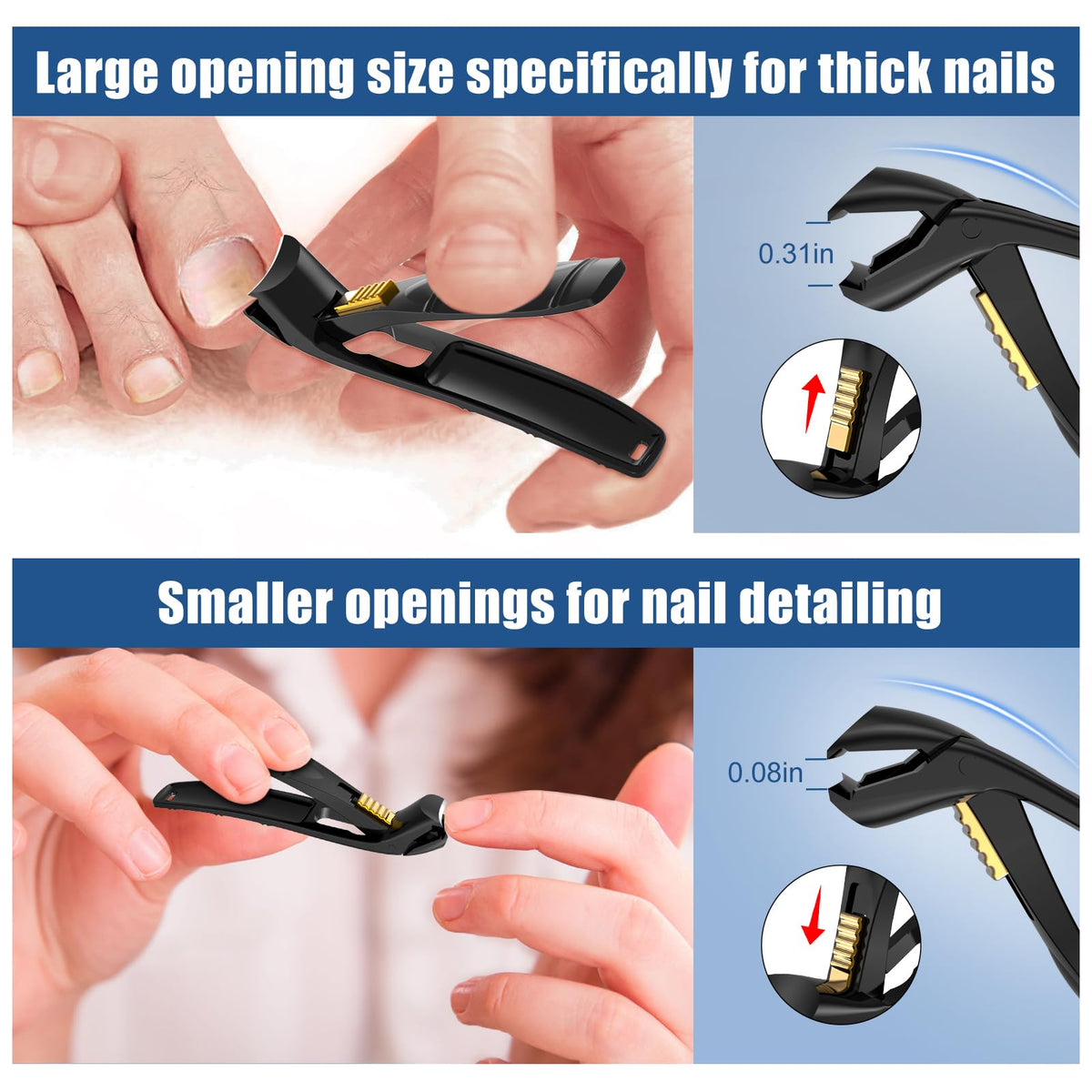 SHINLEA Nail Clippers with sliding lock mechanism
