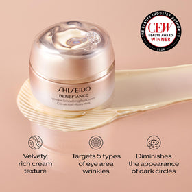 Shiseido Benefiance Eye Cream in a skincare routine setting