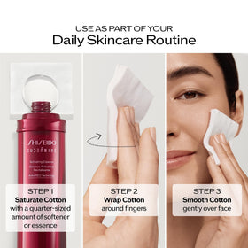 Shiseido Facial Cotton Pads stacked on a vanity