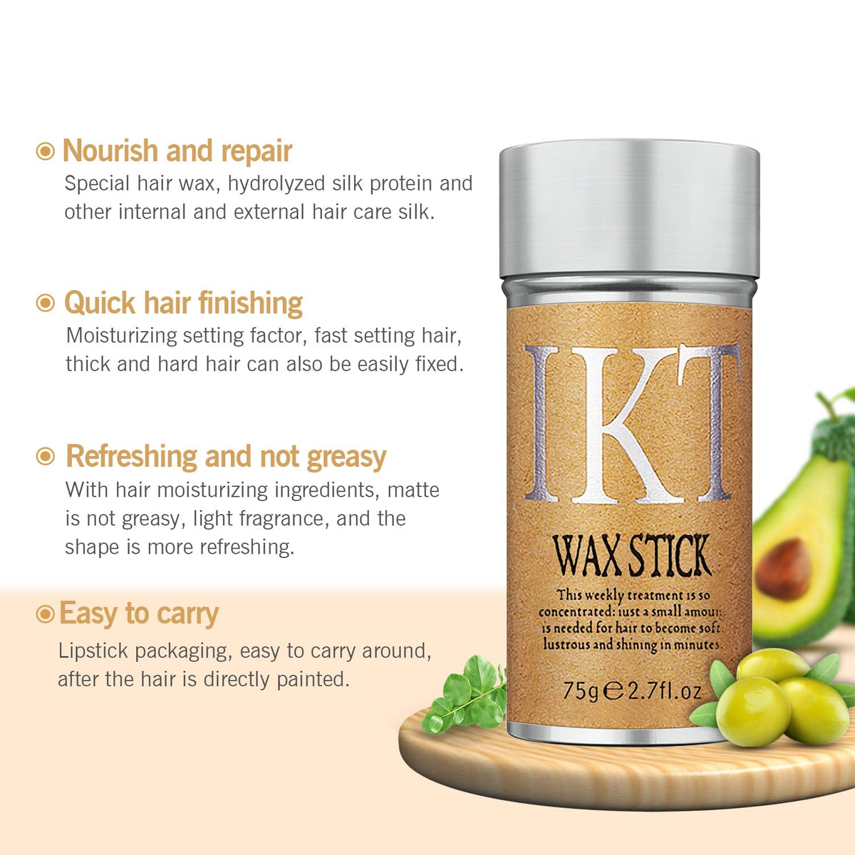 Shiyalan Wax Styling Stick applied to hair for styling