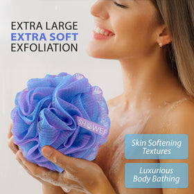 Shower Bouquet Loofah Bath-Sponge XL blue-green side view