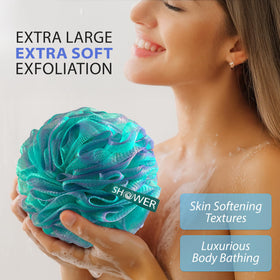 Shower Bouquet Loofah Bath Sponge XL green-lavender colour