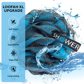 Shower Bouquet loofah set displayed in a gift box