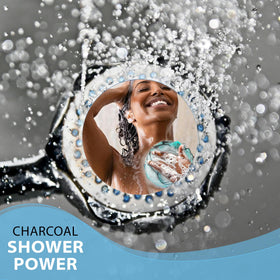 Shower Bouquet loofahs in a relaxing bath setting