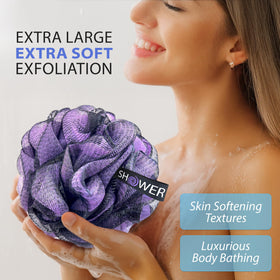 Shower Bouquet XL Charcoal Loofah in green color