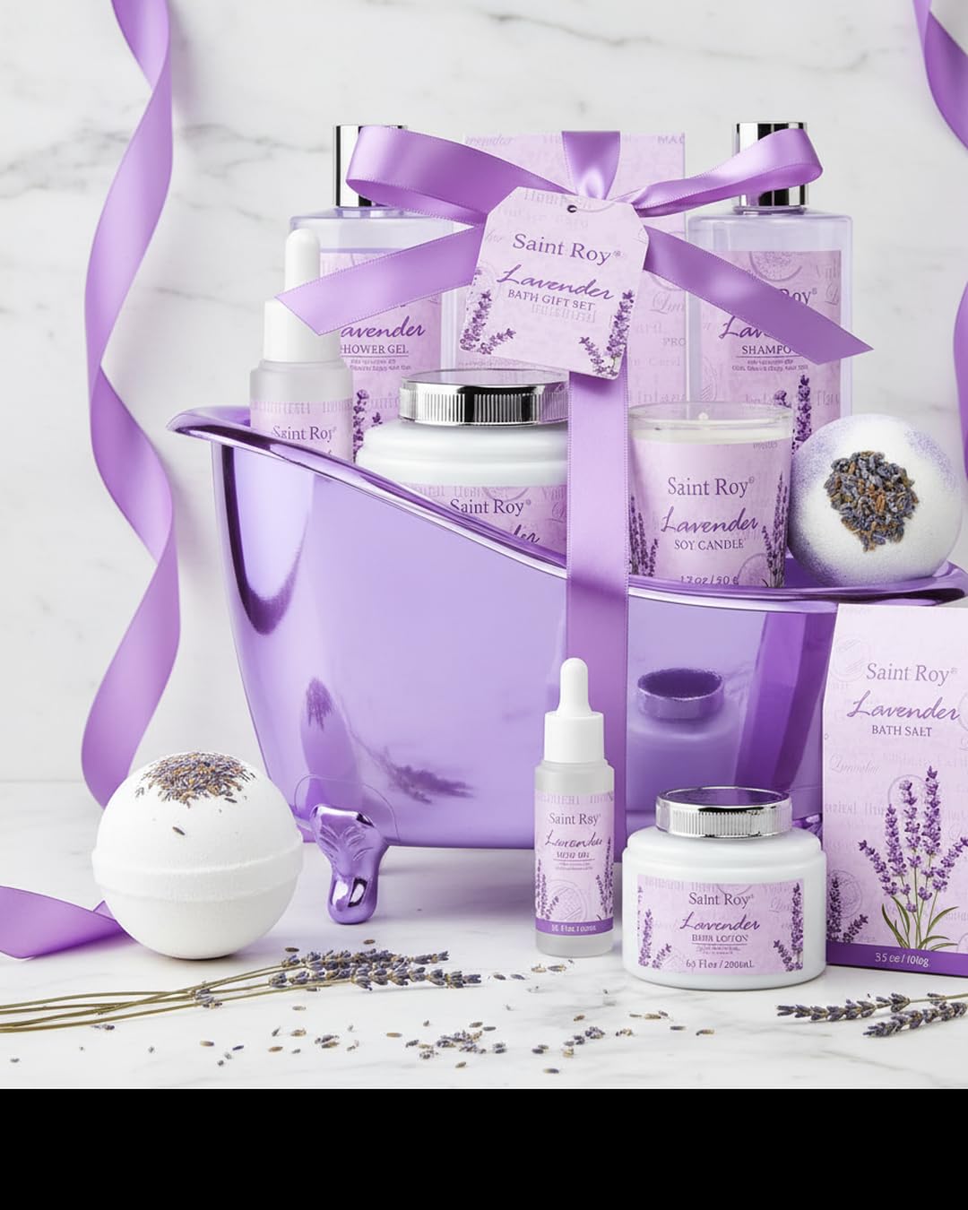 Shower gel and shampoo included in the spa gift set