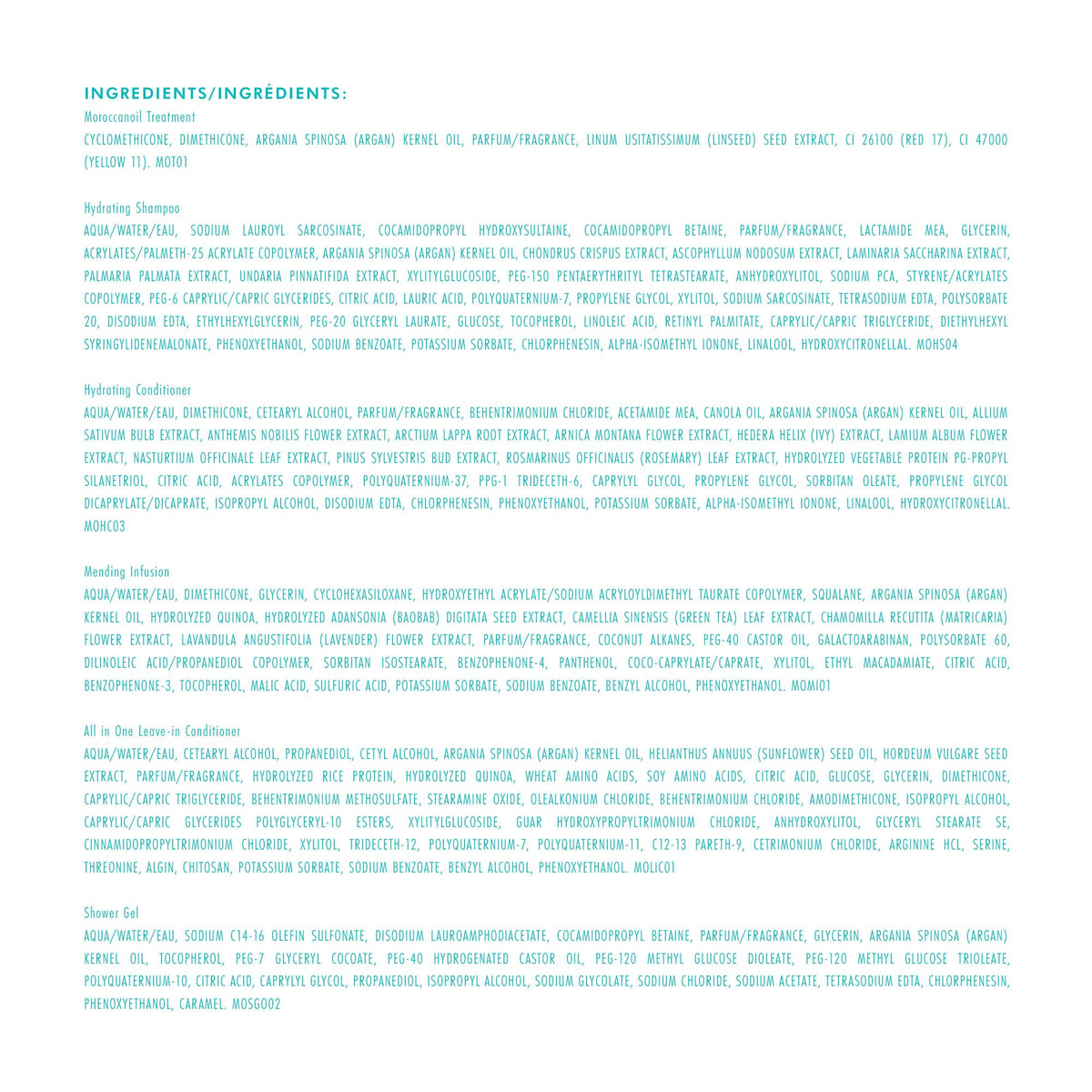 Shower Gel from Moroccanoil sampler set