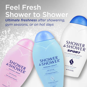 Shower To Shower Body Powder application on skin