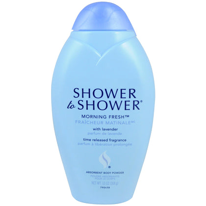 Shower To Shower Morning Fresh Body Powder front view, 13 oz
