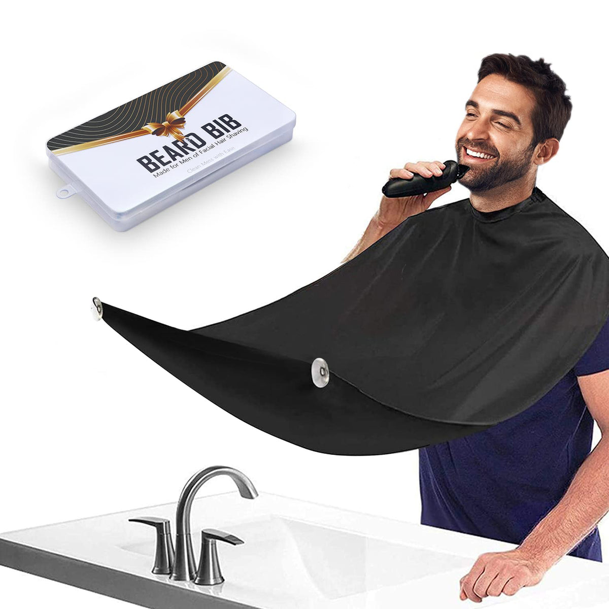 Showvigor Beard Bib front view with adjustable Velcro strap