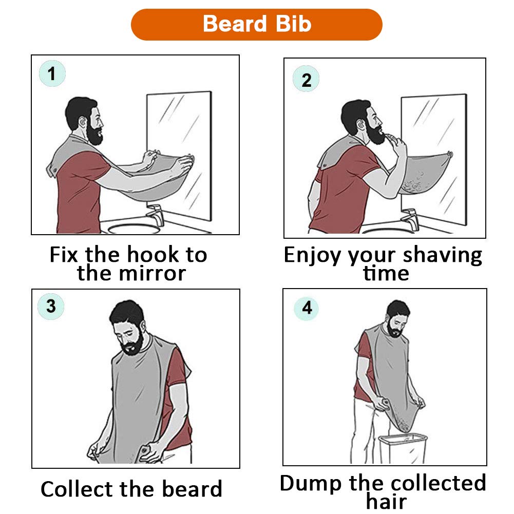 Showvigor Beard Bib in use during beard trimming