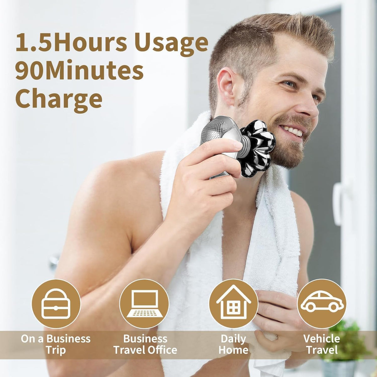 SHPAVVER 5-in-1 Electric Head Shaver with cleaning brush accessory