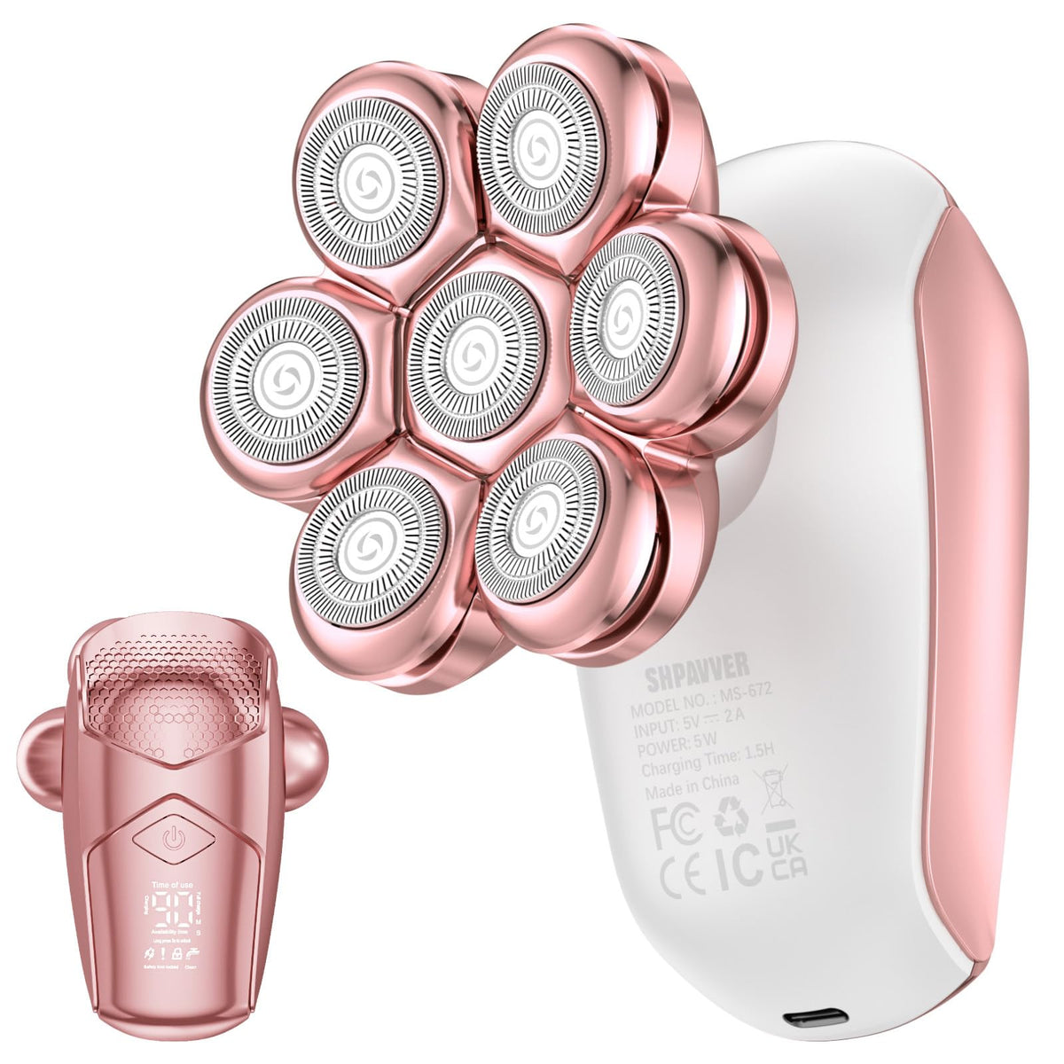 SHPAVVER Electric Razor for Women front view with 7D floating head