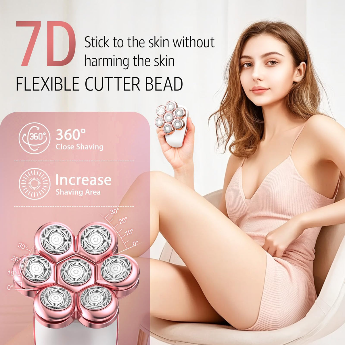 SHPAVVER Electric Razor in shower setting demonstrating waterproof feature