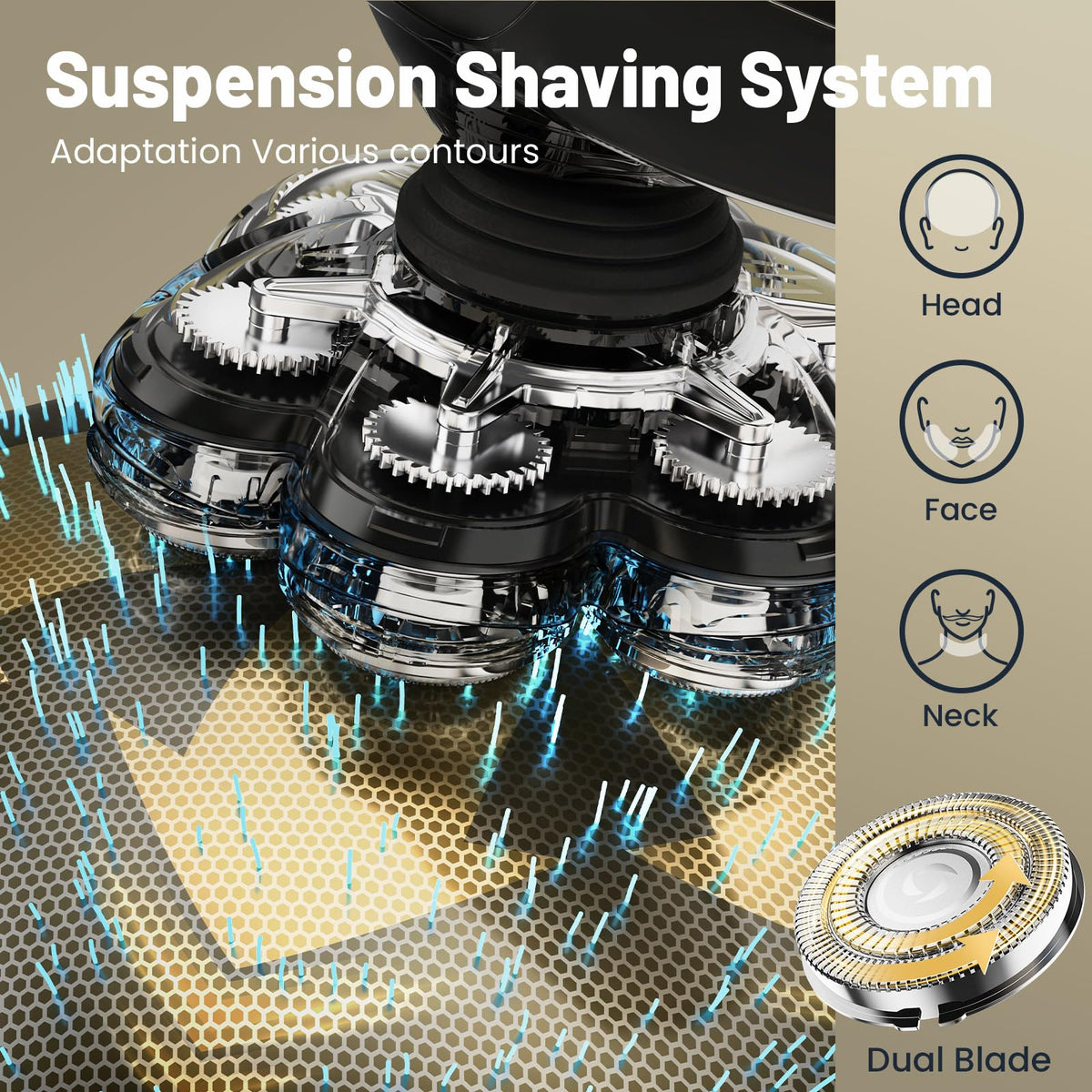SHPAVVER ETHUP Electric Shaver in shower setting