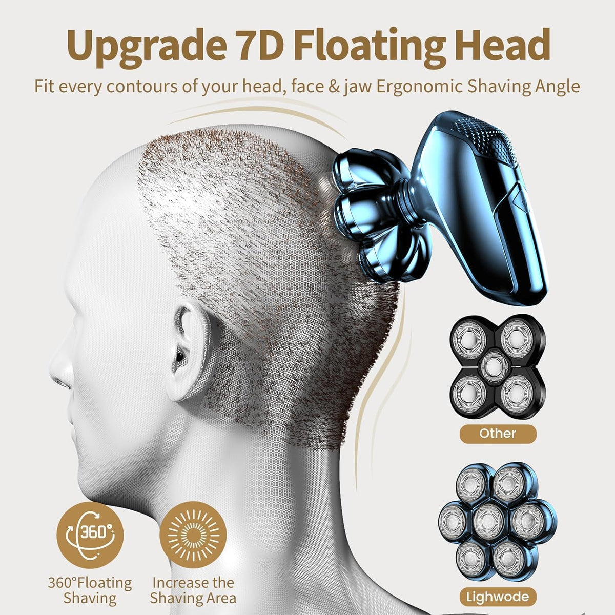 SHPAVVER head shaver being used in the shower