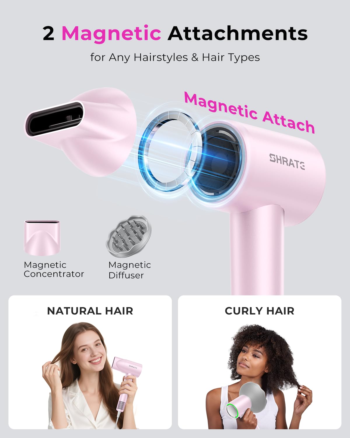 SHRATE hair dryer with negative ion technology feature