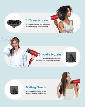 SHRATE Ionic Hair Dryer compact design next to a travel bag