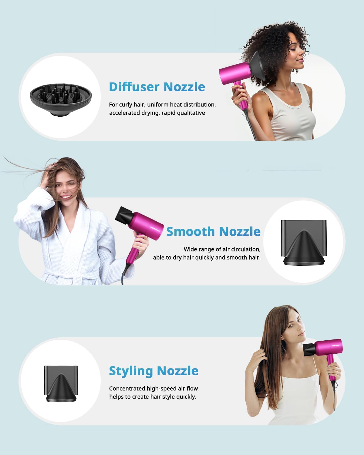 SHRATE Ionic Hair Dryer in travel bag for portability
