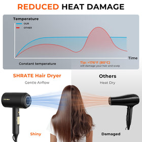 SHRATE Ionic Hair Dryer in travel bag for portability