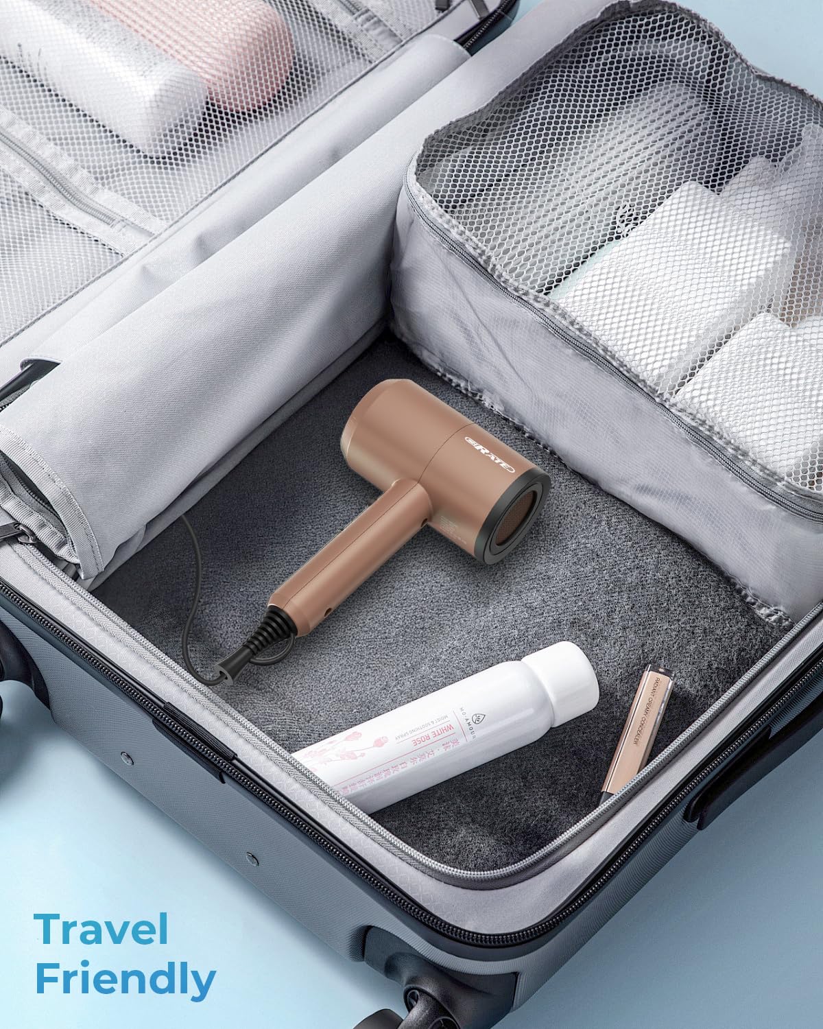 SHRATE Ionic Hair Dryer showing all three nozzle attachments