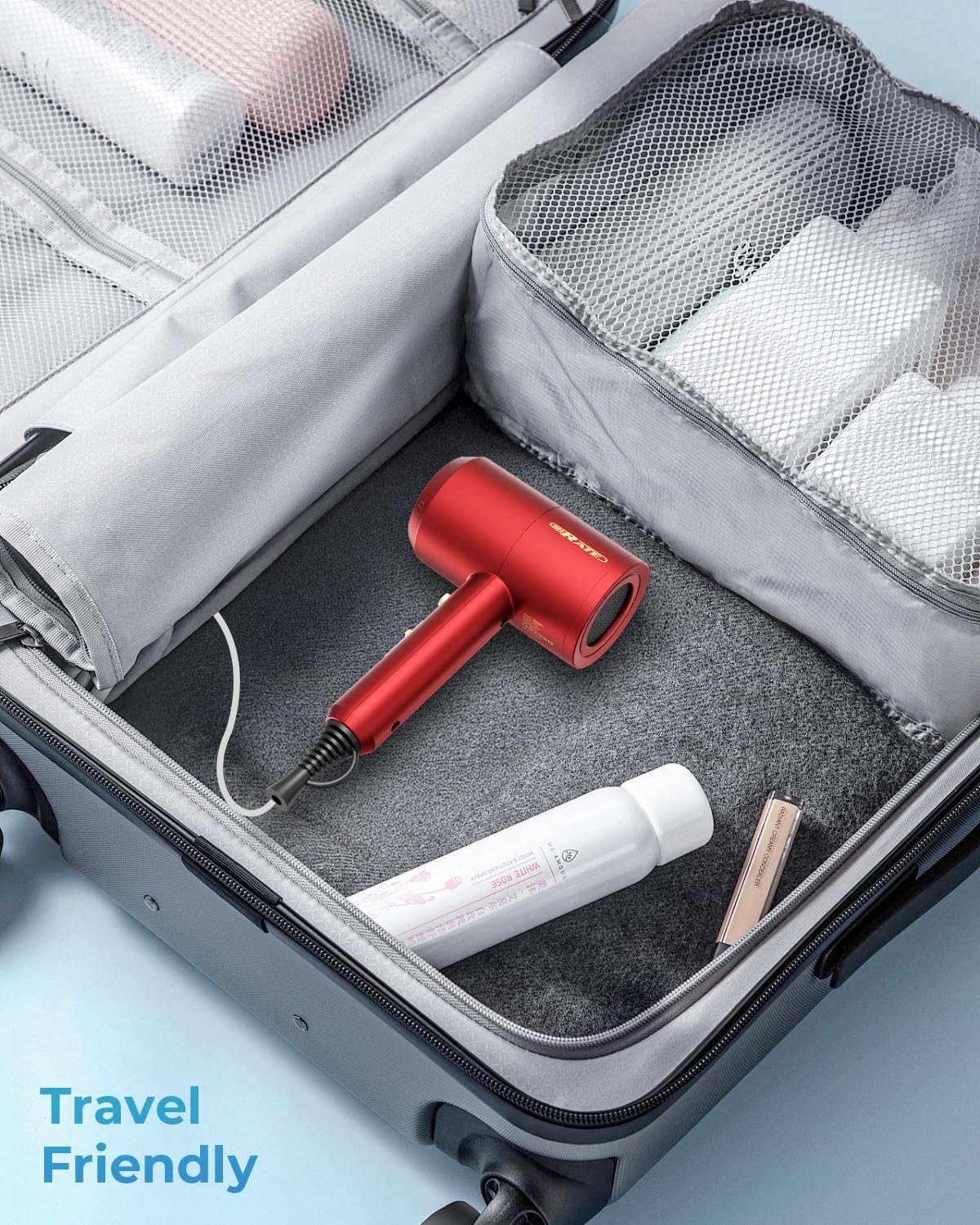 SHRATE Ionic Hair Dryer showing cool shot button