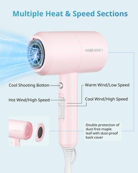 SHRATE Ionic Hair Dryer side view showing compact design