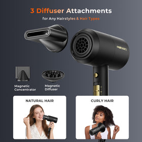SHRATE Ionic Hair Dryer with multiple heat settings displayed