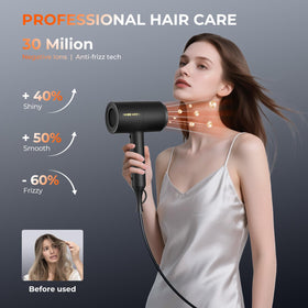 SHRATE Ionic Hair Dryer with styling nozzle attached