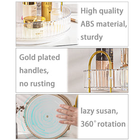 shuang qing Rotating Makeup Organizer 360° top view showing tiers