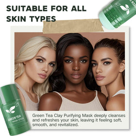 SHUIKU Green Tea Clay Stick Mask opened with product visible