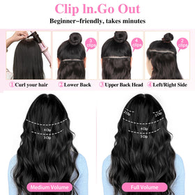 Side view of ALXNAN hair extensions showing length