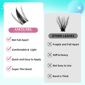 Side view of AMZGIRL LASH Manga Lash Clusters with lash glue