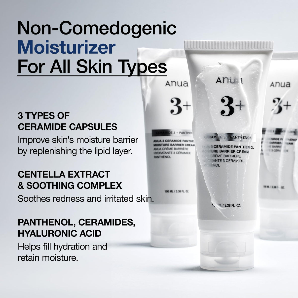 Side view of ANUA 3 Ceramide Panthenol Moisture Barrier Cream 130g