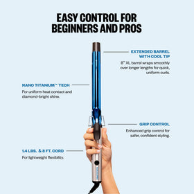 Side view of BaBylissPRO Nano Titanium Curling Iron