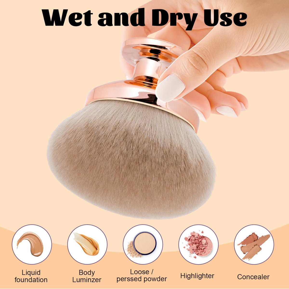 Side view of BABYSHEEP kabuki brush