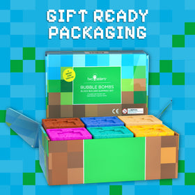 Side view of bath bomb packaging showing included scents