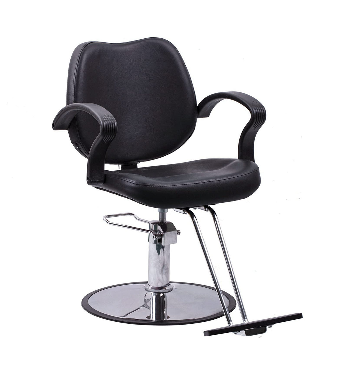 Side view of Beauty Style Barber Chair showing seat height adjustment