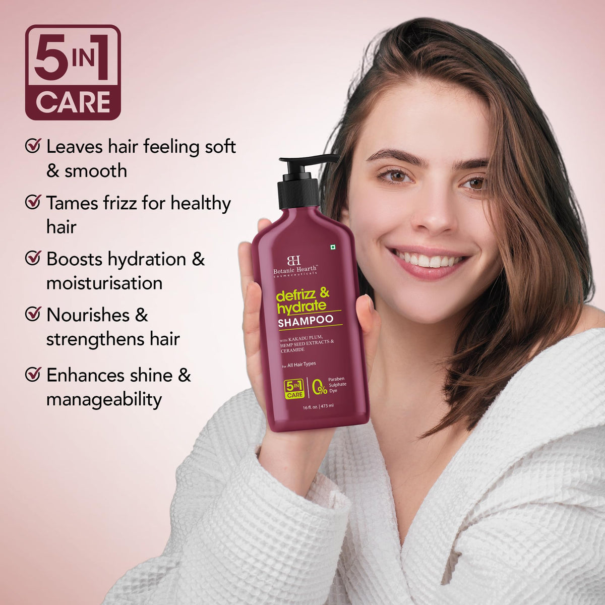 Side view of Botanic Hearth Kakadu Plum Shampoo bottle