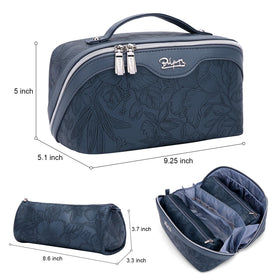 Side view of BOYATU Travel Makeup Bag showing zipper