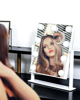 Side view of BWLLNI Lighted Makeup Mirror showing rotation