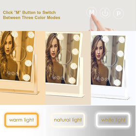 Side view of BWLLNI Vanity Mirror showcasing 10X magnifier