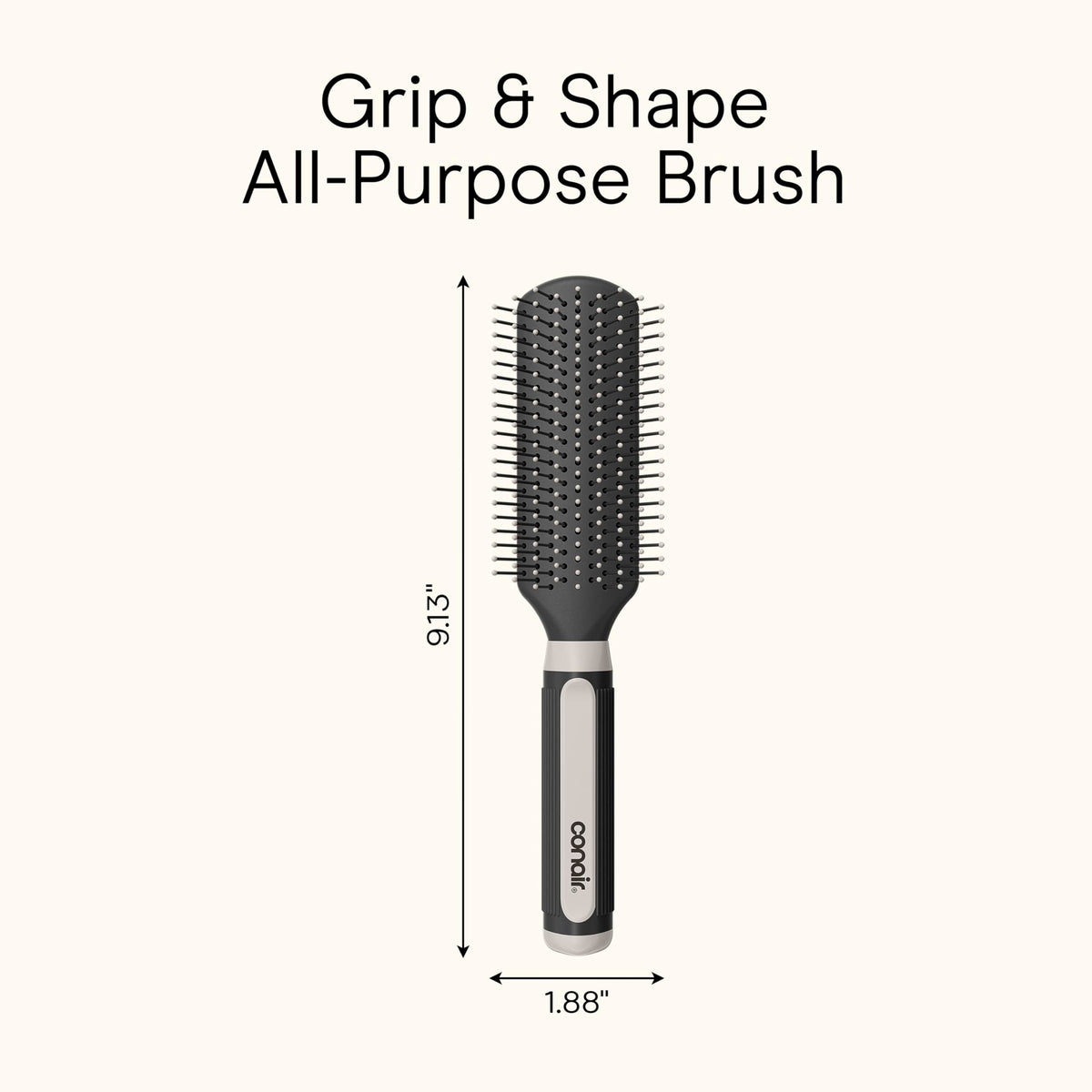 Side view of Conair Detangling Hairbrush highlighting bristle tips