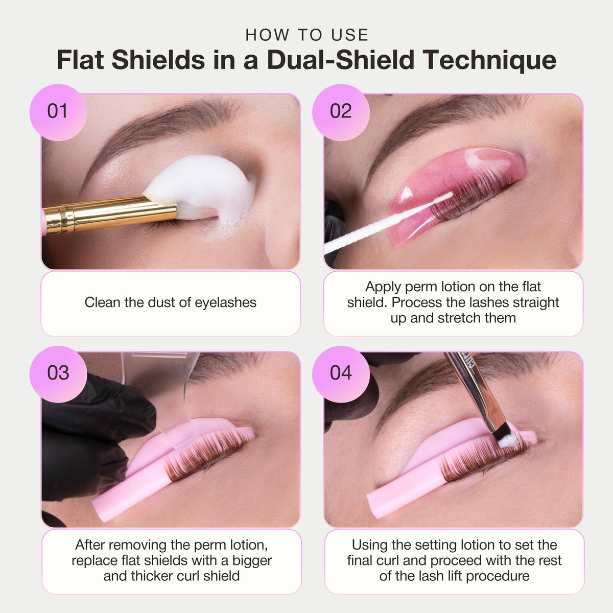 Side view of CURACORO lash lift silicone rods