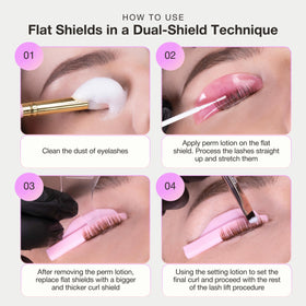 Side view of CURACORO lash lift silicone rods