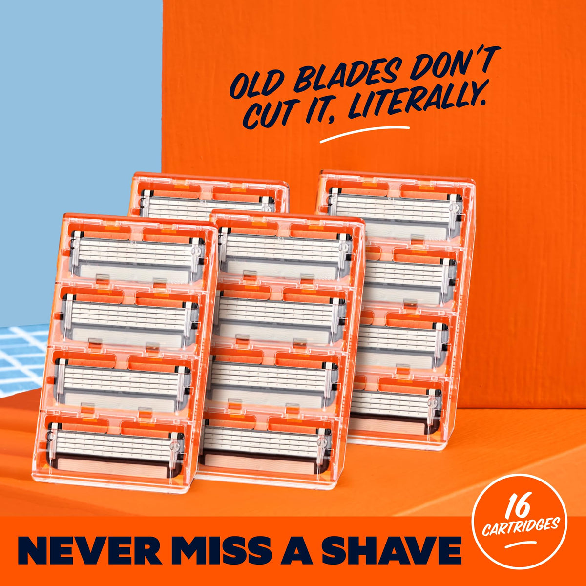 Side view of Dollar Shave Club razor blade